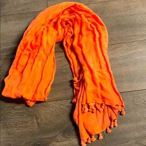 Coral jcrew tassle scarf